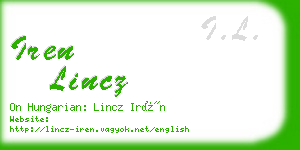 iren lincz business card